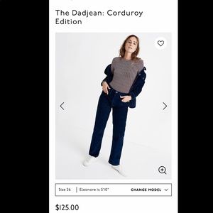 Madewell DadJean Corduroy Pants